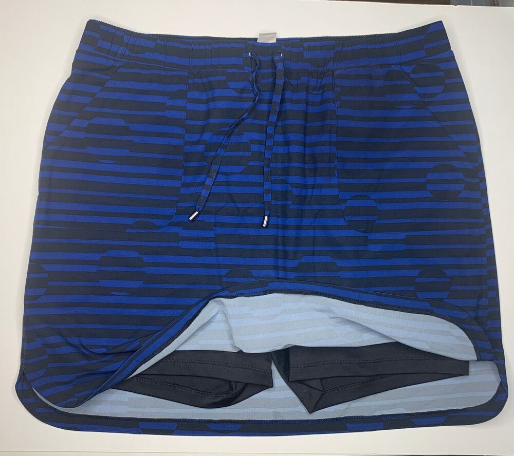 Chico's Zenergy activewear skort blue stripes skirt shorts size 2 12 14 large